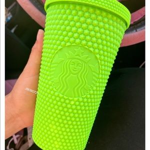 Neon studded Starbucks tumbler